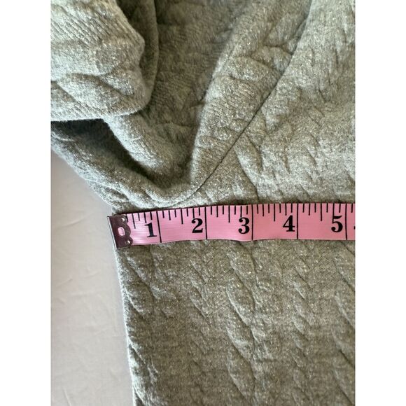 J Crew Cable Knit Cowlneck Top Grey Long Sleeve Casual Classic Cozy Shirt Medium - Picture 11 of 15